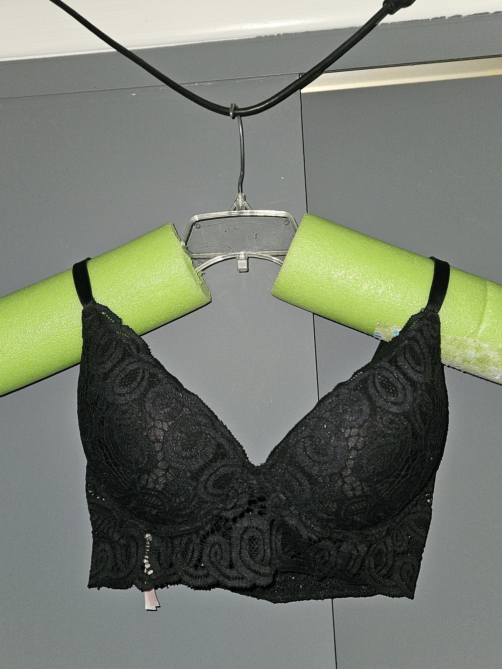 PINK Victoria's Secret Black Lace Longline Bralette